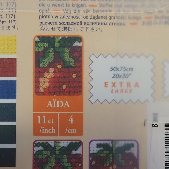 Vintage Cross Stitch Fabric Lot (set of 4) Cotton White 11 Count AIDA Needlework - Picture 9 of 10